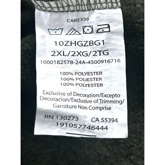 Wrangler Authentic Quarter Zip Sweater Olive Fleece Men 2XL Long Sleeve Pullover - Picture 10 of 11